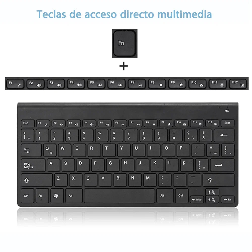 Hot Wireless Spanish Keyboard Mouse For Game PC Player TV Spanish Keyboard and Mouse Set 78Keys Gaming Keyboard Dropshipping