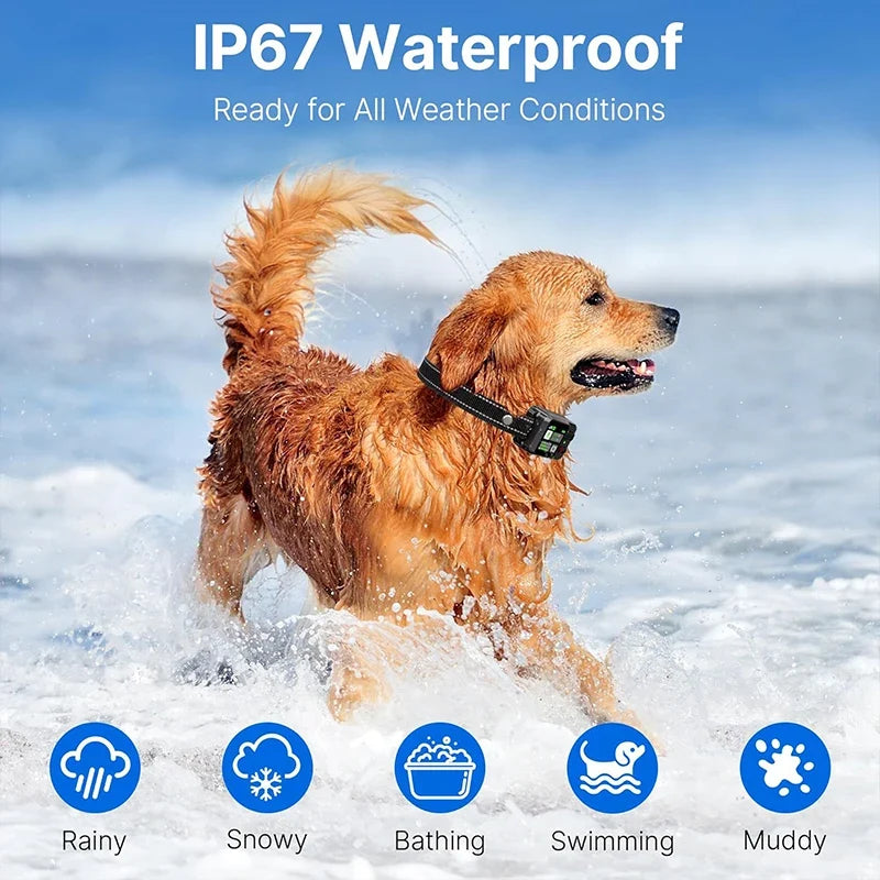 2025 Upgrade Pet GPS Wireless Electronic Fence Dog Fence and Barking Stopper Dog Trainer Training Electric Shock Collar