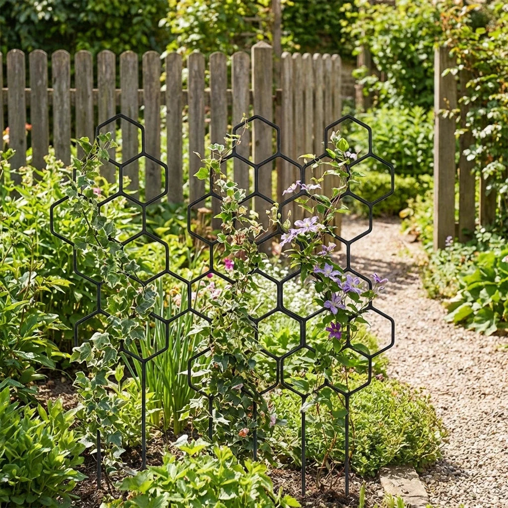 3pcs, Is Designed As A Honeycomb-shaped Climbing Plant Support Frame. It Is Very Suitable for Potted Vines and Flowers