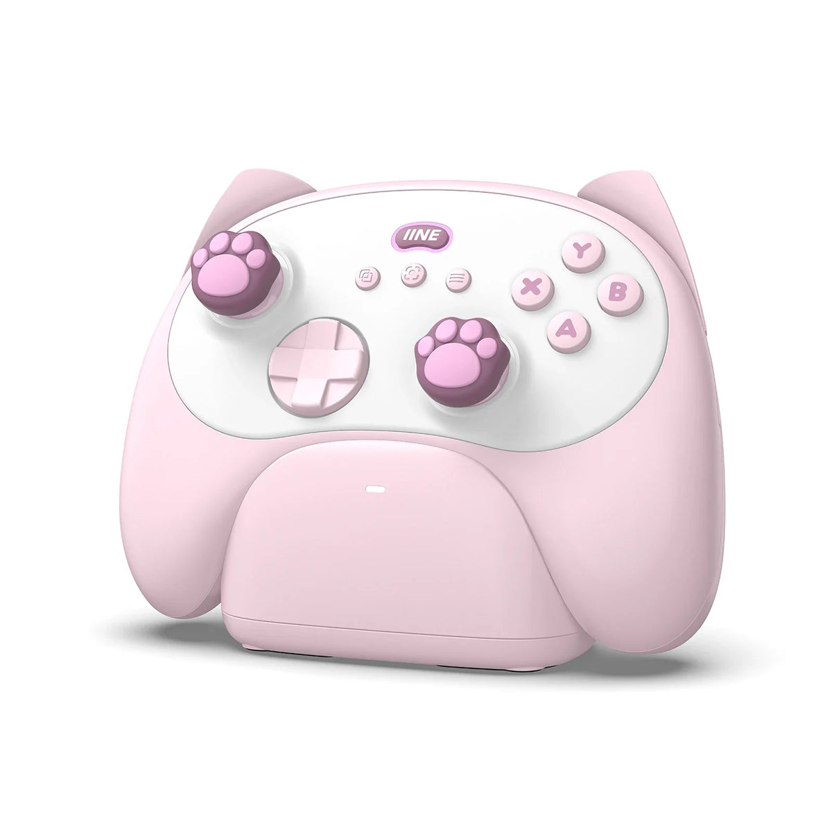 IINE PC/iOS/Android/Phone/Switch Meow Cat Controller with Charging Dock, Hall Effect Joystick & Trigger Two-Player Game