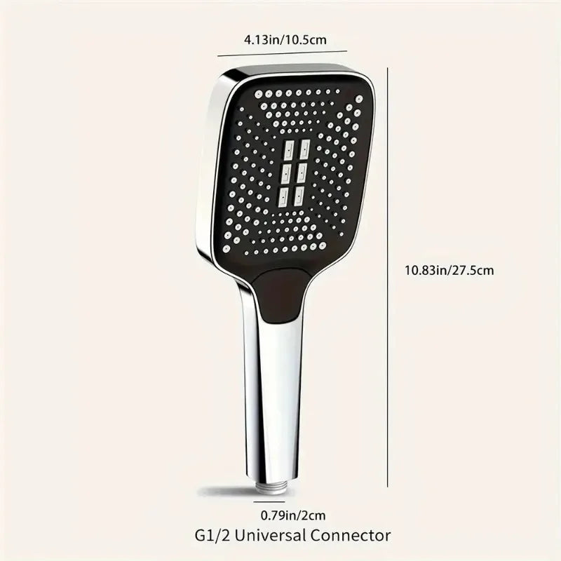 Adjustable 3-Mode High Pressure Shower Head Large Flow Water Saving