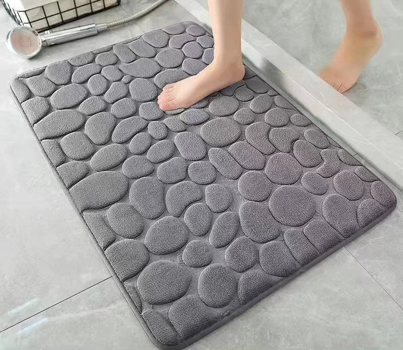 40x60cm/50x80cm Bath Rugs Mat Non Slip Cobblestone Embossed Carpets