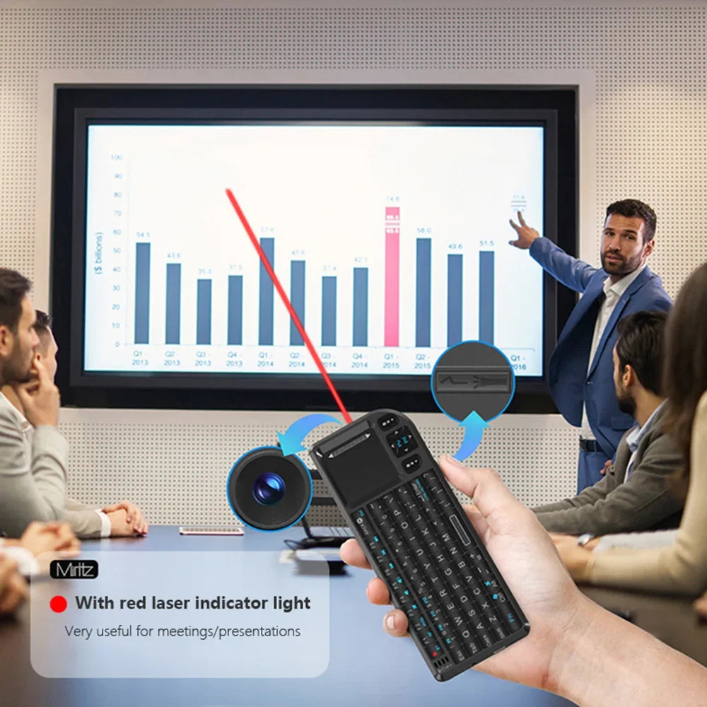 2.4G/Wireless Bluetooth Mini Keyboard Multifunctional Red Laser Keyboard With Touch Mouse Compatible For iOS Windows Android