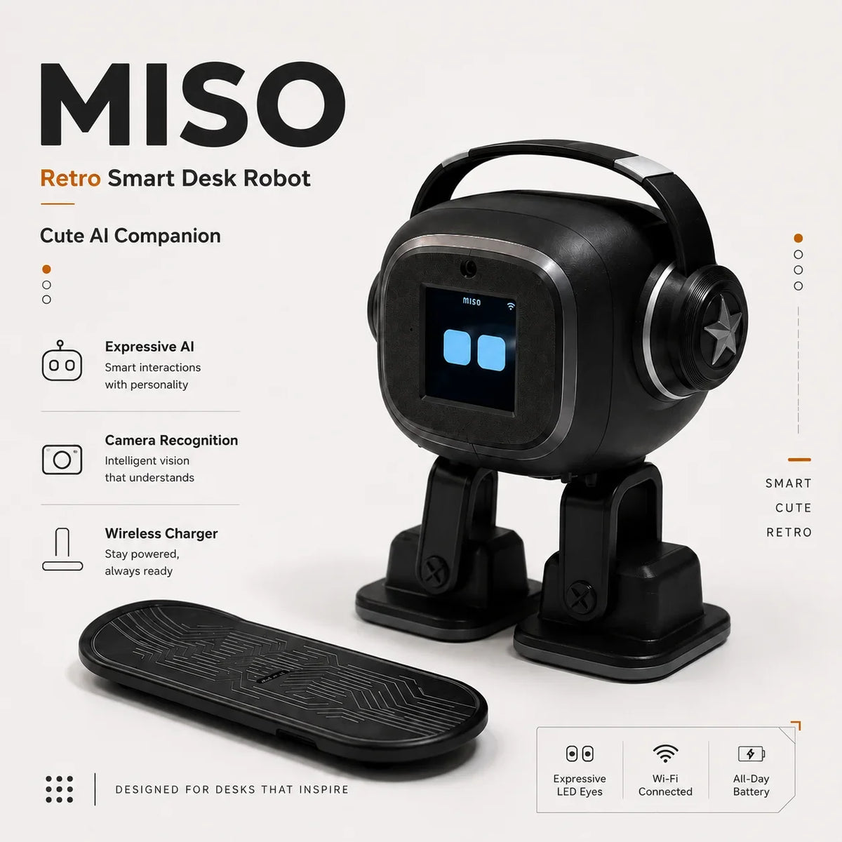 AI Robot | Multilingual Smart Chat, Interactive Assistant, Dancing Robot, Desktop Companion,Desktop Toy Gift