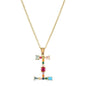 GEMSTONE LETTER NECKLACE
