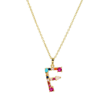 GEMSTONE LETTER NECKLACE
