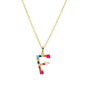 GEMSTONE LETTER NECKLACE