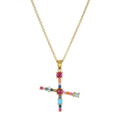 GEMSTONE LETTER NECKLACE