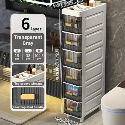 Slimline Multi-Drawer Storage Cabinet – 3, 4, or 6 Layer
