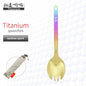 TiTo Outdoor Camping Titanium Spork 13.8g Ultralight Titanium Spoon Long Handle Spoon Outdoor Camping Picnic Titanium Fork