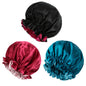 3pcs Reversible Elegant Satin Sleep Bonnets with Ruffled Design
