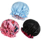 3pcs Reversible Elegant Satin Sleep Bonnets with Ruffled Design