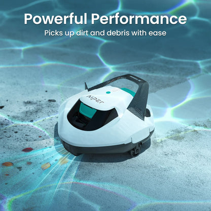 Seagull SE 2025 AIPER Cordless  Pool Robot Cleaner with 1200GPH Strong Suction, 90 Mins Runtime, LED Indicator,Pool Vacuum for Above-Ground Pool up to 40 Feet, Refurbished,White
