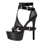 Onlymaker Women Yellow Mesh Buckle Peep Toe Platform Sandals Thin Heels Ankle Strap Buckle Dress Sexy Party Stiletto Sandals