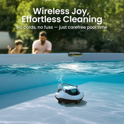 Seagull SE 2025 AIPER Cordless  Pool Robot Cleaner with 1200GPH Strong Suction, 90 Mins Runtime, LED Indicator,Pool Vacuum for Above-Ground Pool up to 40 Feet, Refurbished,White