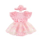 3D Flower Summer Baby Girls Romper Princess Mesh Newborn Clothes Lace