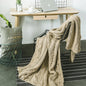 DecorBites™ Khaki Beige Chunky Knit Wool Blanket