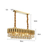 DecorBites™ Golden Stainless Steel Crystal Chandelier | LED Round Oval Lustre Fixture