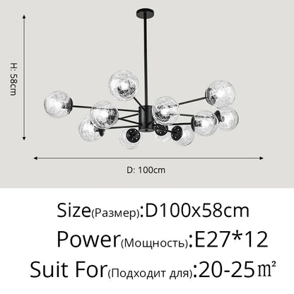 DecorBites™ Glass LED Chandeliers: Modern Dining Room Bedroom Living Room Pendant Lights