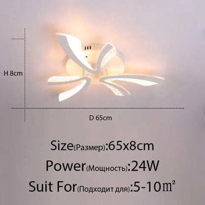 DecorBites™ LED Ceiling Chandelier Lights for Living Room Bedroom Dining Study White Black