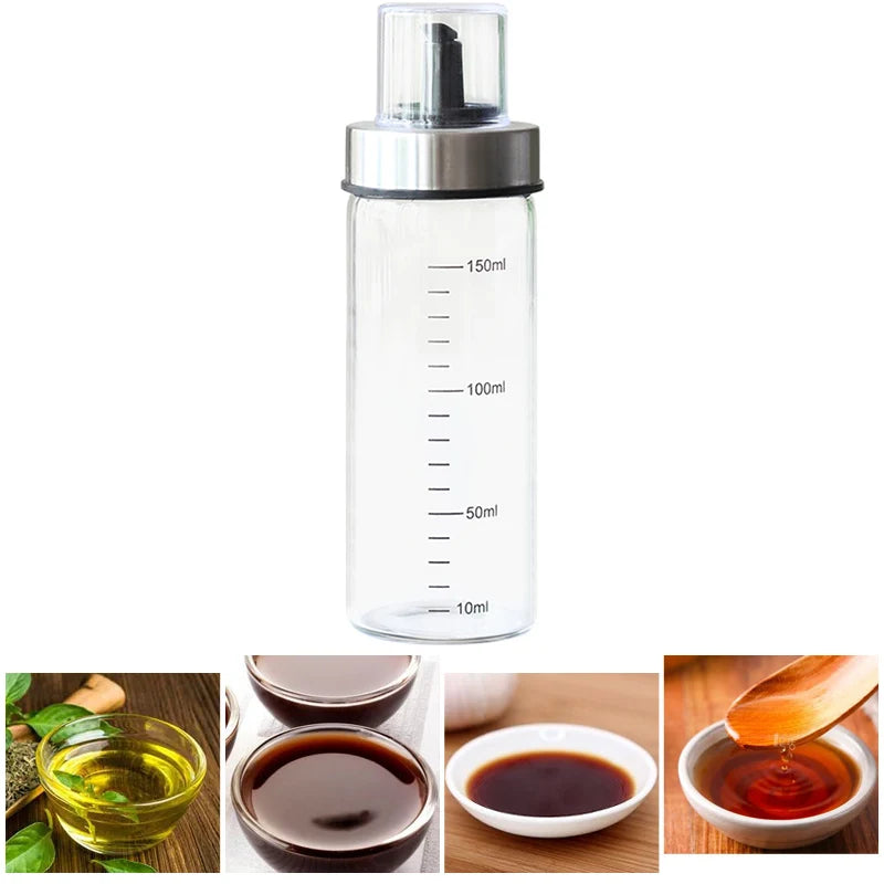 DecorBites™ Leak Proof Glass Condiment Bottle Set, 150/300/450ml