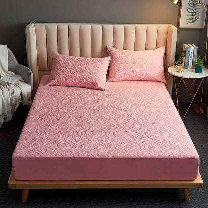 Bonenjoy Quilted Waterproof Fitted Sheet with Elastic Queen King Size
