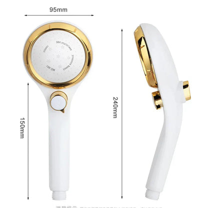 DecorBites™ High Pressure ABS Shower Head with Stepless Adjustable Button Rotation