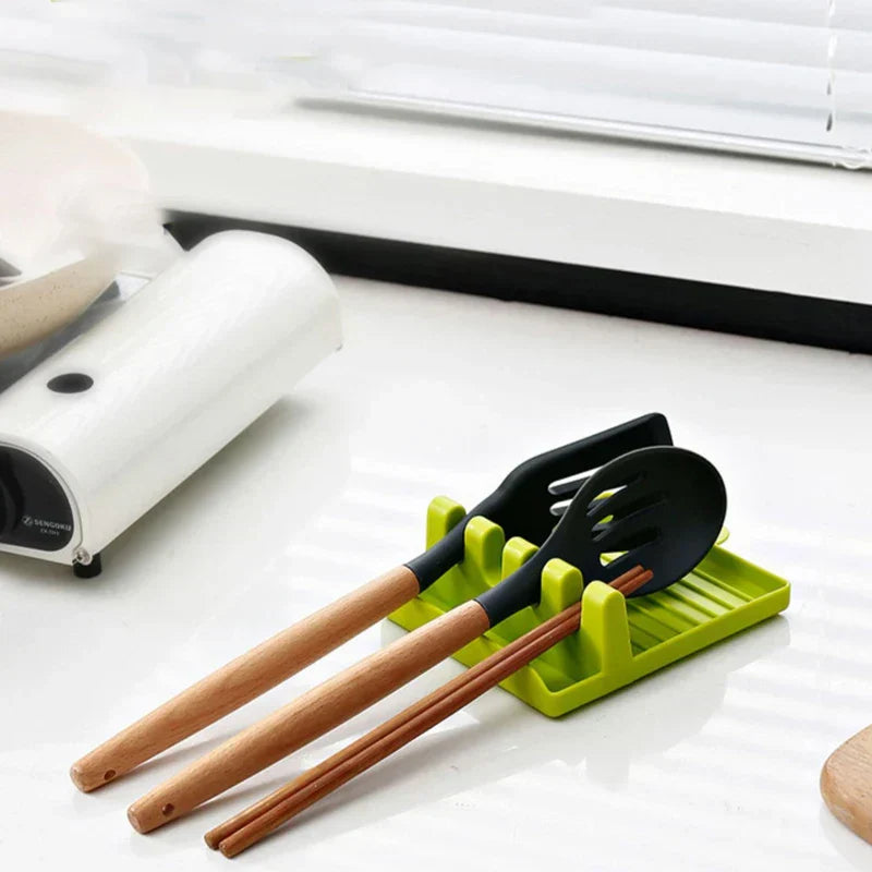DecorBites™ Kitchen Utensil Stand Pot Lid Holder Spatula Organizer Spoon Rest