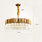 DecorBites™ Golden Stainless Steel Crystal Chandelier for Elegant Foyer Lighting