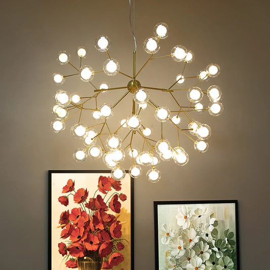 DecorBites™ LED Firefly Sputnik Chandelier: Stylish Tree Branch Ceiling Lamp