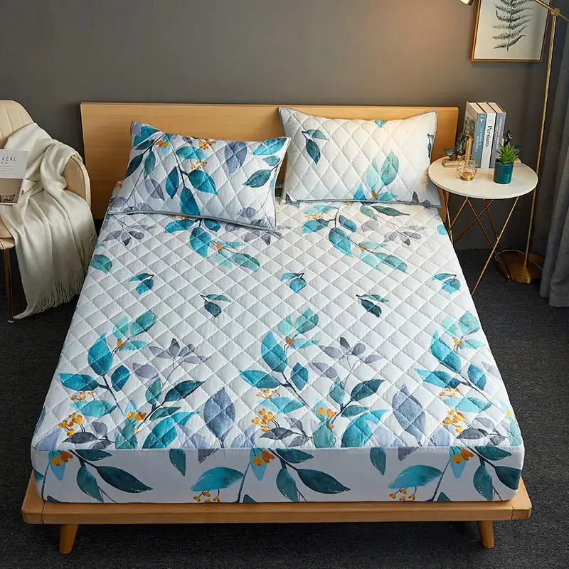 Bonenjoy Quilted Waterproof Fitted Sheet with Elastic Queen King Size