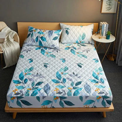 Bonenjoy Quilted Waterproof Fitted Sheet with Elastic Queen King Size