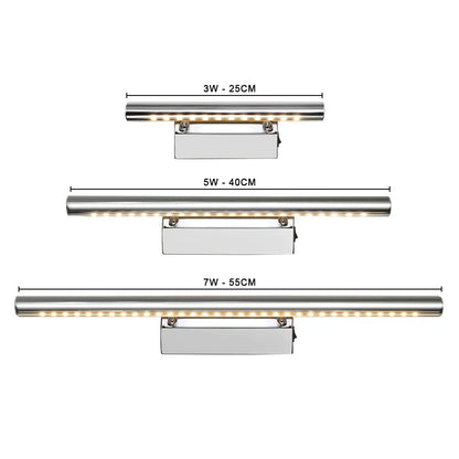 DecorBites™ LED Bathroom Wall Light Stainless Steel Makeup Mirror Lamp Fixtures