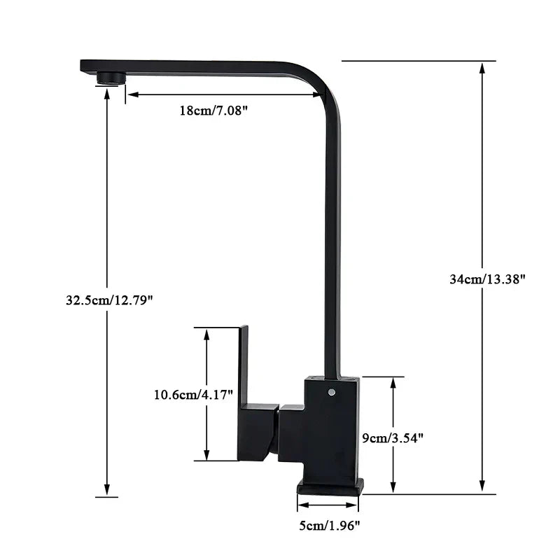 DecorBites™ Kitchen Faucet: Brushed Gold/Nickle/Black Hot Cold Mixer Crane Water Tap