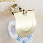 DecorBites™ Golden Crystal Toilet Paper Holder Wall Mount Archaize Waterproof Roll Rack