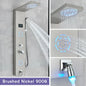 DecorBites™ LCD Black LED Rainfall Shower Panel with 5 Massage Jets Wall Mount