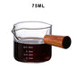 DecorBites™ Glass Espresso Milk Jug With Handle: Heat-resisting, Double/Single Mouth, Glass Scale Measure Mugs