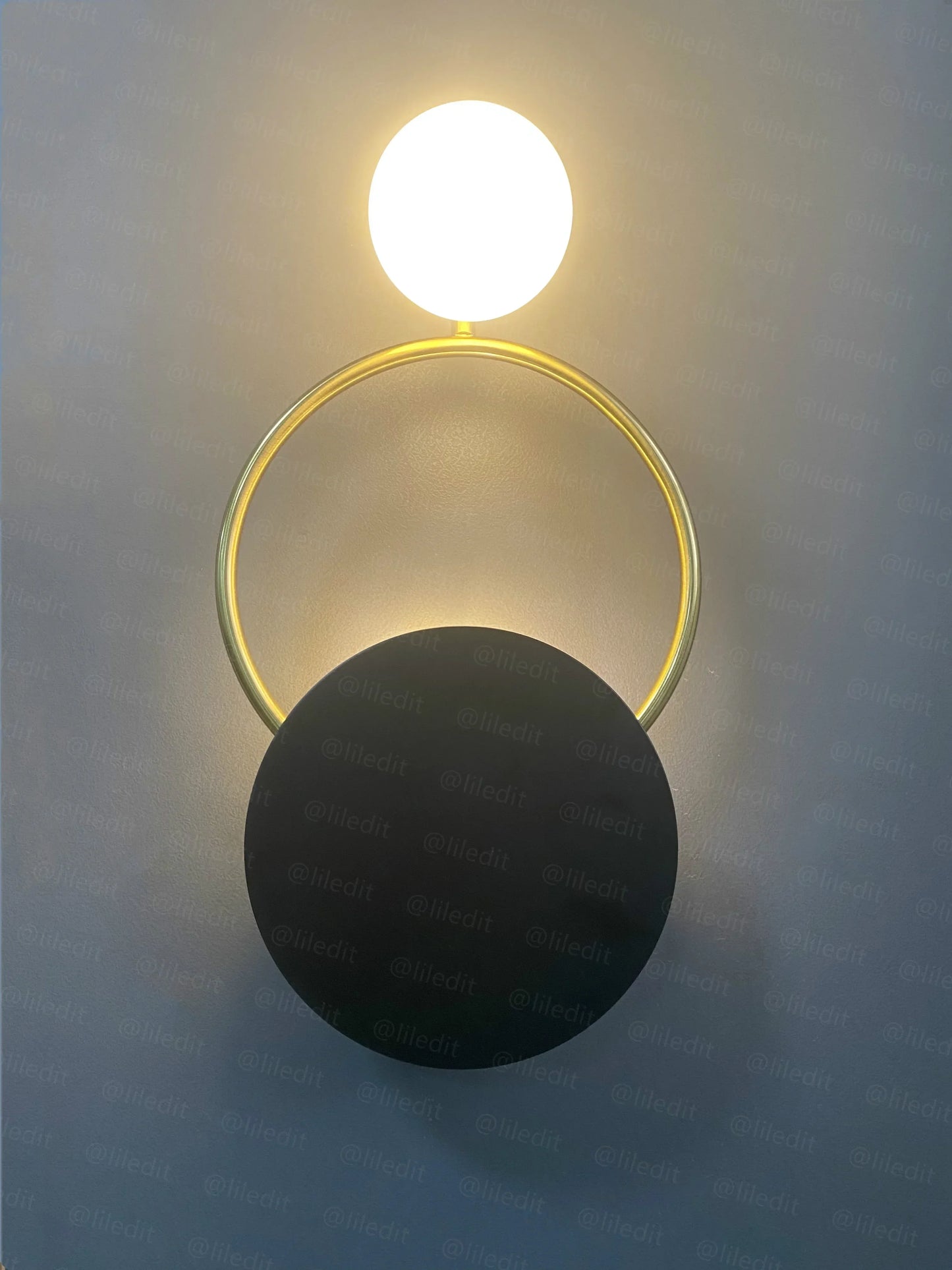 DecorBites™ Golden Ring Wall Sconce: Nordic Bedroom Lighting Fixture for Modern Living Room Decor