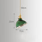 DecorBites™ Green Glass LED Chandelier: Minimalist Brass Hanging Lights