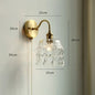 DecorBites™ Glass Copper LED Wall Lights with Pull Chain Switch for Home Bedroom Bathroom Mirror
