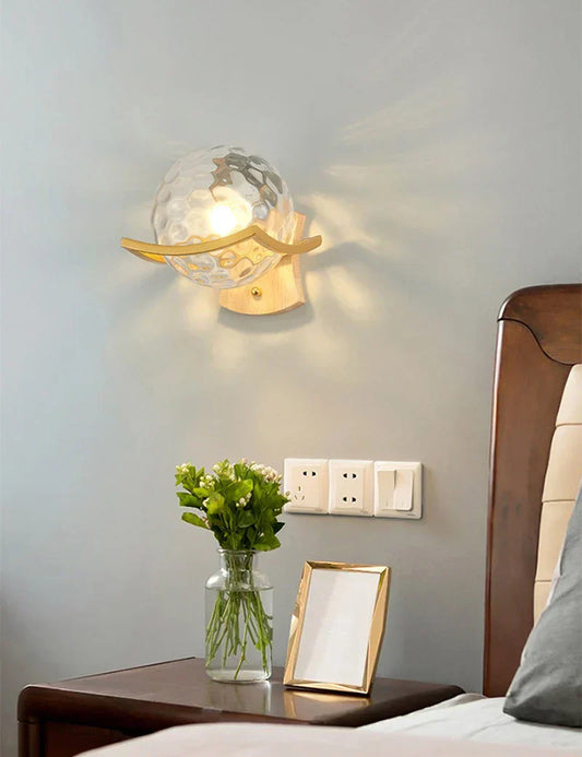 DecorBites™ Japanese Moon Wood Wall Lamp - Minimalist Design - LED Sconce Lights
