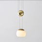 DecorBites™ JOJO Modern LED Glass Pendant Lamp, Adjustable Height, Gold Nightstand Light
