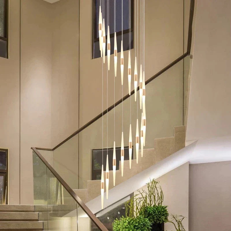 DecorBites™ LED Chandelier: Stunning Loft Living Room Bedroom Kitchen Ceiling Light, Long Hanging Fixture