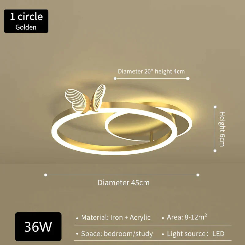DecorBites™ Luxe Butterfly LED Ceiling Lamp: Modern, Bright & Elegant Atmosphere
