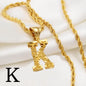 Anniyo A-Z Letters Necklaces Gold Plated Initial Pendant Rope Chain