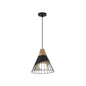DecorBites™ Industrial Loft Wood Pendant Light, Nordic Iron Hanging Lamp for Kitchen, Bedroom, Dining Room