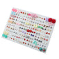 100pairs Acrylic Crystal Heart Star Moon Small Stud Earrings Set for