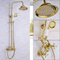 DecorBites™ Golden Shower Faucet Set with 8" Rainfall Shower, Wall Mounted Hand Shower