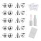 ZS Stainless Steel Fake Lip Studs Stick-on Eyebrow Ring Non Piercing Jewelry Fake Nose Studs Face Piercing Jewelry Dermal Anchor