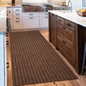 New 1pc Washable non-slip carpet, solid color striped kitchen door mat floor mat, suitable for bathroom, hallway, entrance,